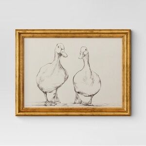 New! Bird / Duck Framed Art Sketch by Threshold, Canvas Board, Sold Out!
